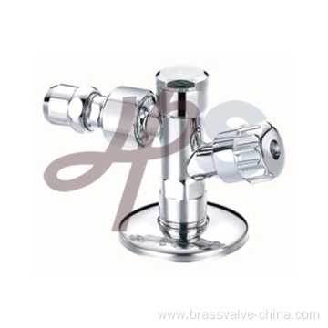 Brass angle type valve with plated chrome